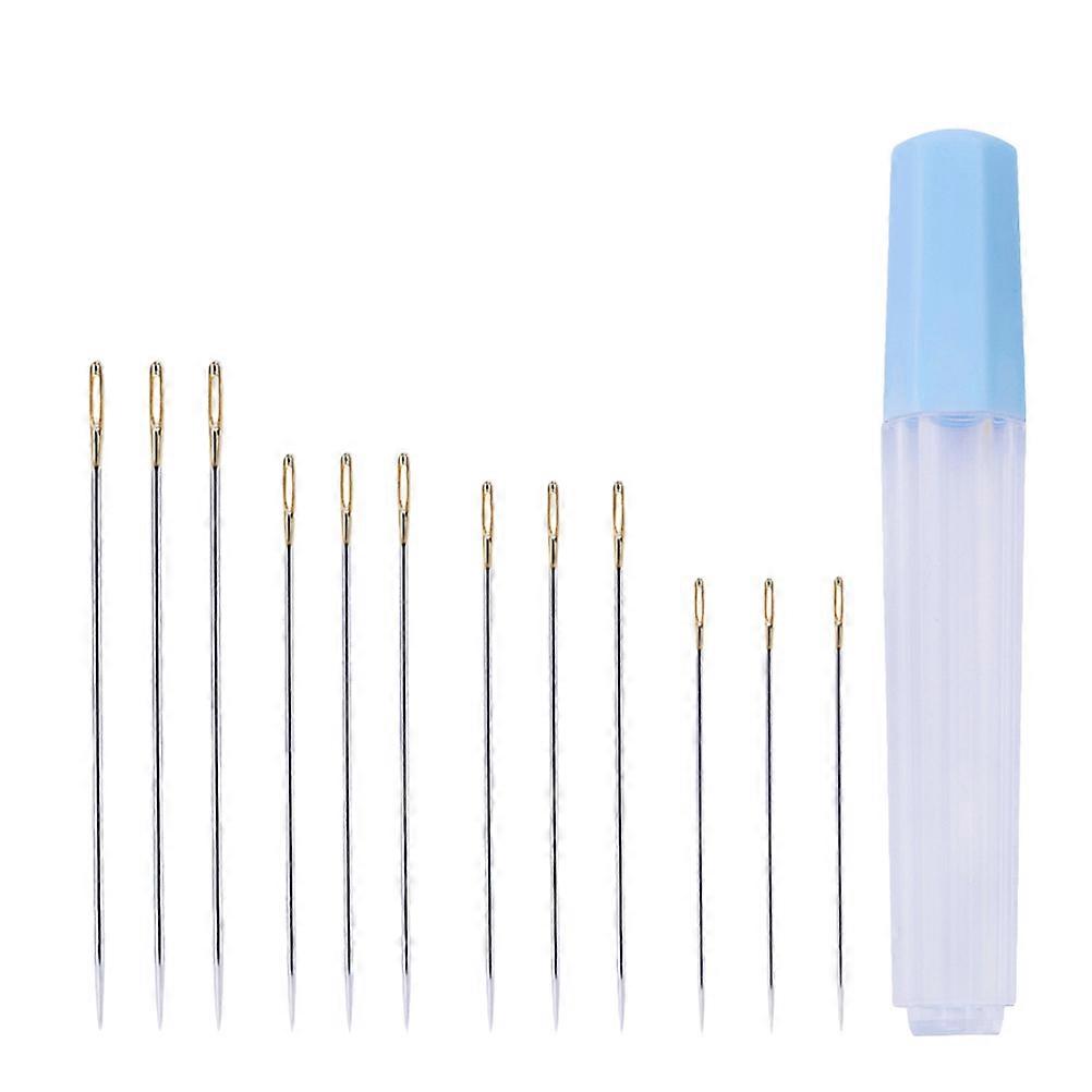 Large Eye Stitching Needle Sewing Needle for Stitching Use 12Pcs Set