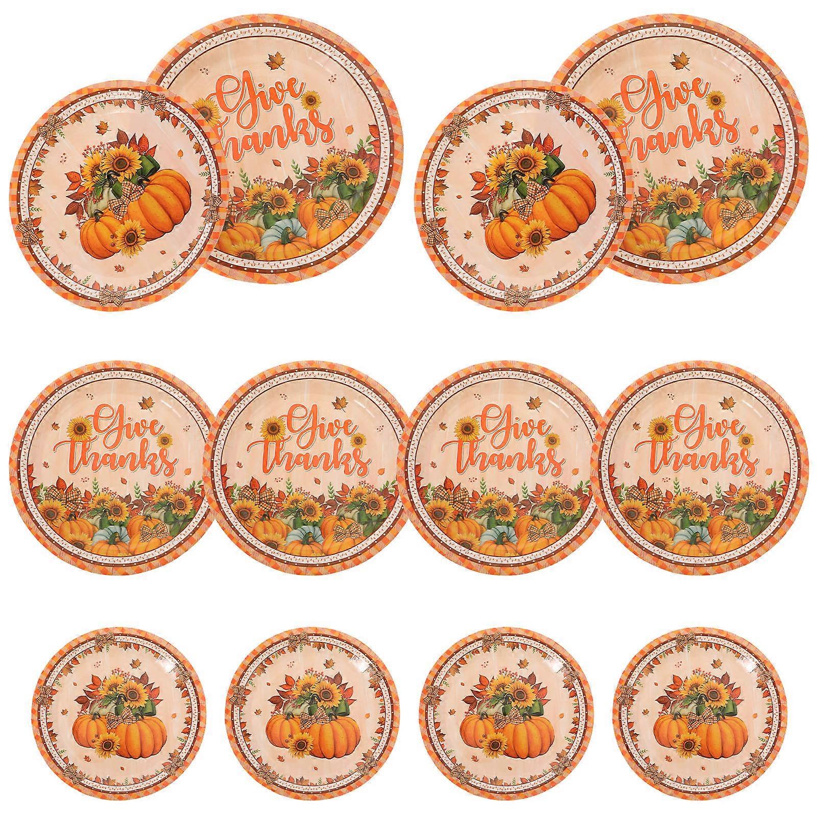 Turkey Pattern Paper for Thanksgiving Party 48Pcs Set