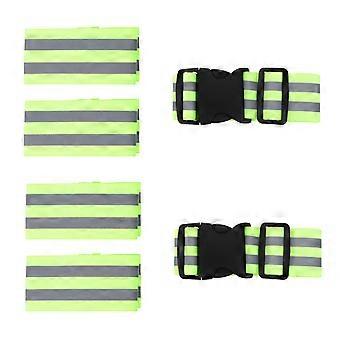 Adjustable Reflective Safety Belt and Wristbands for Night Use 1Set Green
