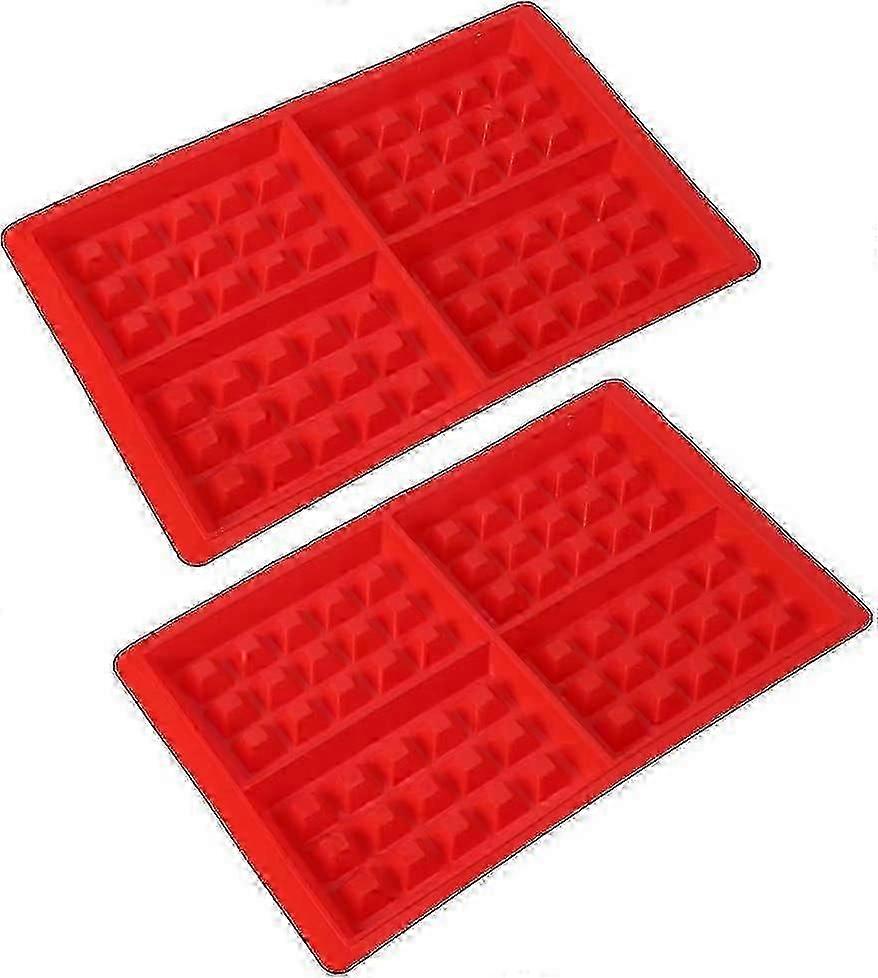 2pcs Form Cake Shape, Waffle Shape Silicone, Cake Shape Ice Cube Bread Shape, 28*18.4*1.5cm