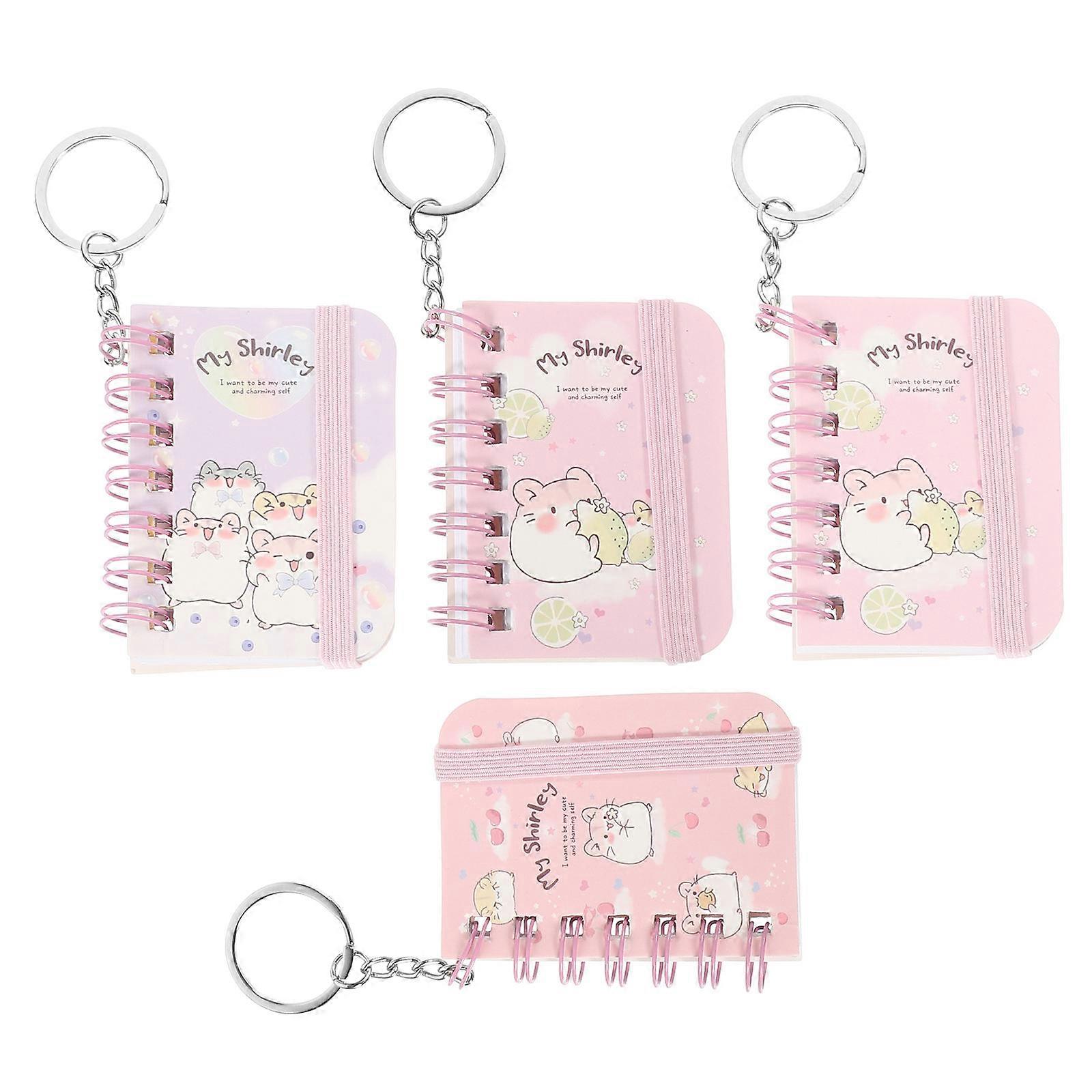 4pcs Keychain Small Book Keychain Mini Cat Book Key Ring Creative Keychain (Random Pattern) (Random Style)