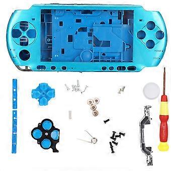 til PSP3000 spilkonsol sag fuld hus skal med skruetrækker bærbar kompakt (blå)