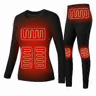 Traje camisero eléctrico con calefacción para mujer Chaqueta cálida con calefacción USBpantalones de ropa interior térmica Fg-FCY
