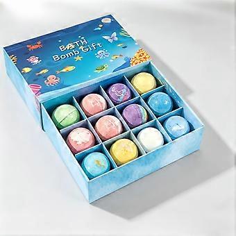 Ocean Theme Bath Bombs with Hidden Sea Creature Toys, 12 Colorful Fizzy Bath Bomb Set, Gentle Skin Moisturizing Bath Bombs, Kids Surprise Bath Gift