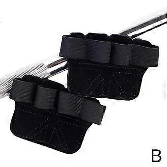 Fitness Gym Grip Pads Thickened Double Layer Cowhide 4 Finger Gym Workout Gloves