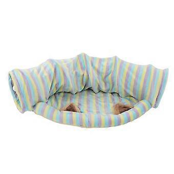 Cat Tunnel Bed Soft and Comfortable Collapsible Cat Play Tube with Mat for Cats Dogs Rabbits