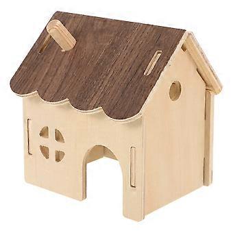 Wooden Hamster Hut DIY Hamster House 4Pcs for Guinea Pig Hideout