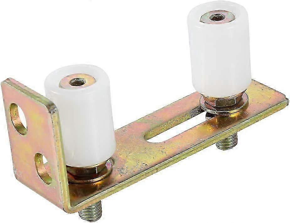 Slide Gate Guide Roller with L Post Bracket, Adjustable Dual Nylon Rollers Gate