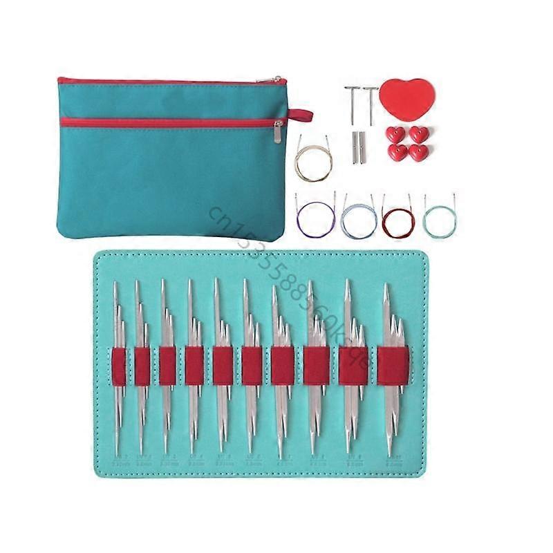 10Pairs Interchangeable Circular Knitting Needle with Storage Bag compatible with Weaving