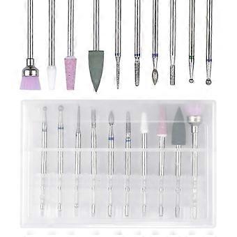 Nail Drill Bits, 10pcs Nail Drill Bit, SPECOOL Nail Drill Bits Nail Drill Bits Remove Tools for Manicure Pedicure