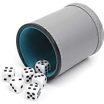 Felt Lined Professional Dice Cup - com 6 dados silenciosos para o jogo Yahtzee