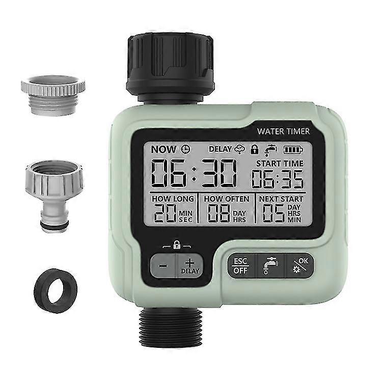 Garden Automatic Water Timer, Outdoor Watering Timer, Sprinkler Timer, Green, 17*12.5*5.5cm