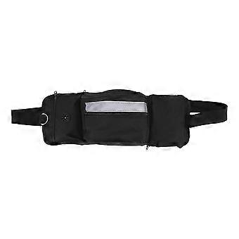 Pet Training Waist Pouch Bag Polyester Multiple Pockets Removable Snack Bag compatible with Outdoor Black