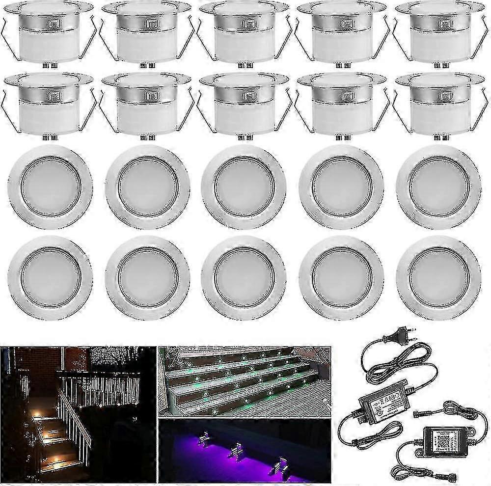 Lot de 20 spots encastrés extérieurs LED RGBWW Bluetooth, mini spots de 45 mm à intensité variable, étanches IP67, 12 V CC, pour piscine, nouveauté 2026