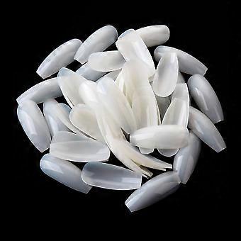 500pcs Coffin Nail Tips Full Cover Long Ballerina False Nails Natural ABS 10 Sizes for DIY