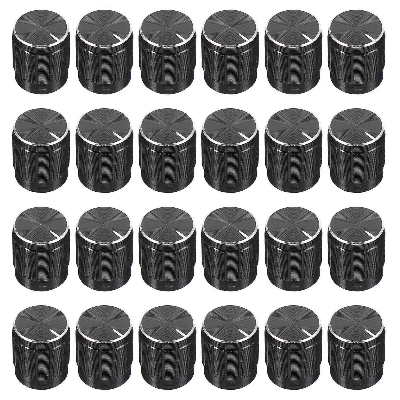 24Pcs Potentiometer Knob Insert Shaft Potentiometer Volume Control Knobs (Black)