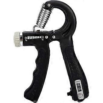 Fortalecedor de agarre manual con contador, resistencia ajustable de 10 a 60 kg, ejercitador de dedos para entrenamiento de antebrazos.
