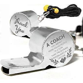 Emergency Whistle Lanyard Silver Stainless Steel Dog Whistle for Thank You Referee Gifts for Football Outdoor Sports Compitition 2x0.7x0.8in