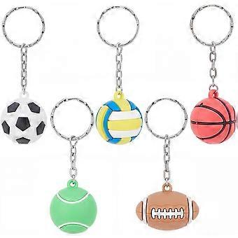 5Pcs 5 Styles Plastic Keychains with Iron Findings Mixed Shapes 75mm Pendant: 28~32mm 1pc/style