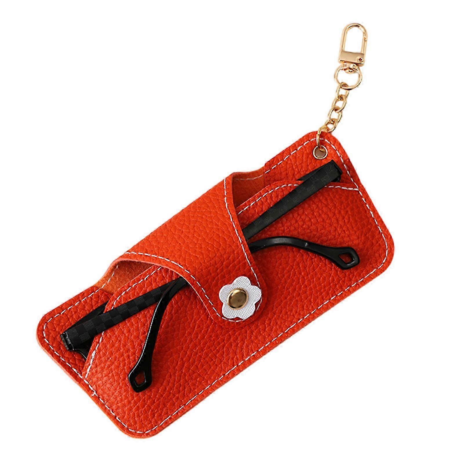 Soft-Flock PU Glasses Case With Chain