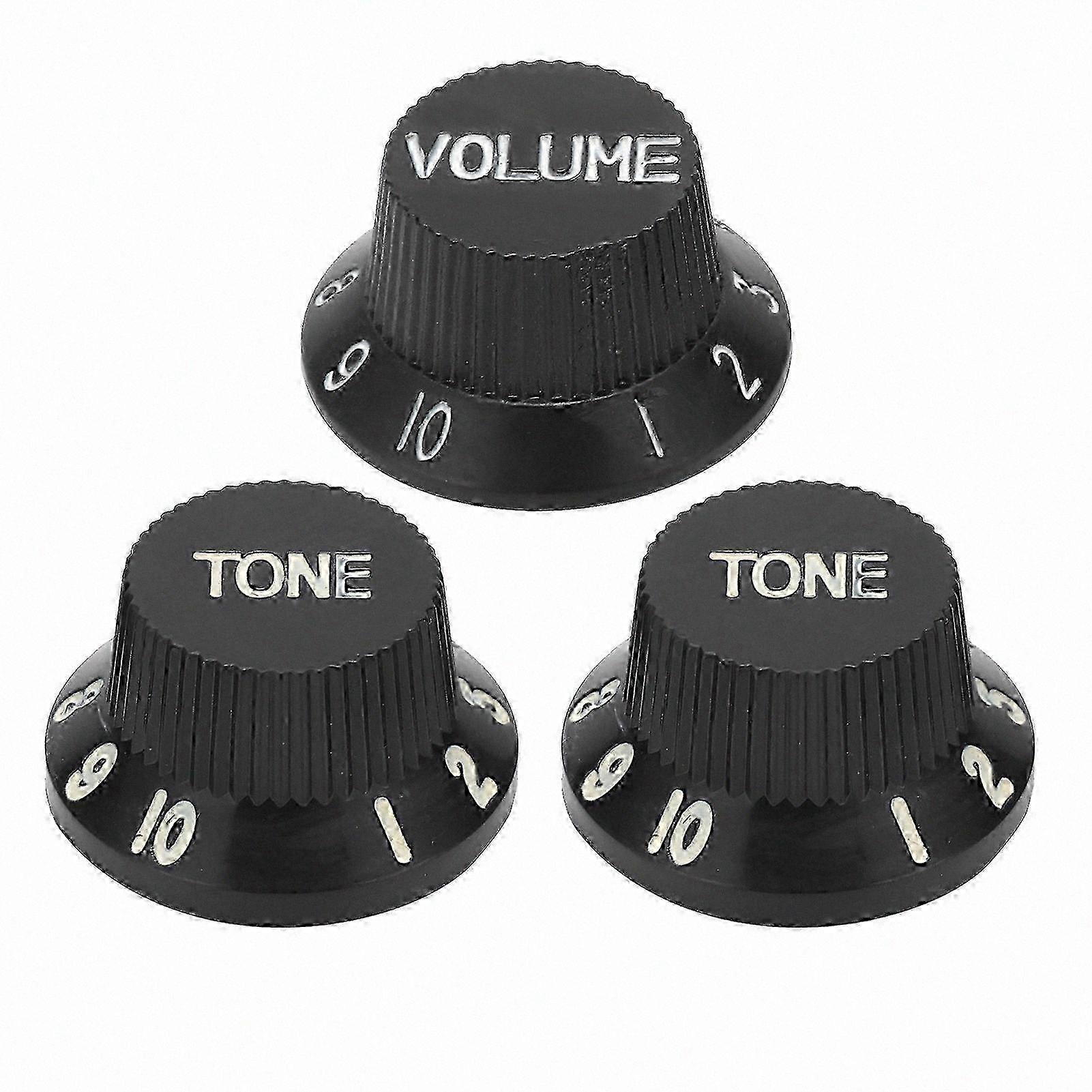 3-Pack Guitar Knobs: 1 Volume & 2 Tone Durable ABS Replacement Accessory for Musical Instruments