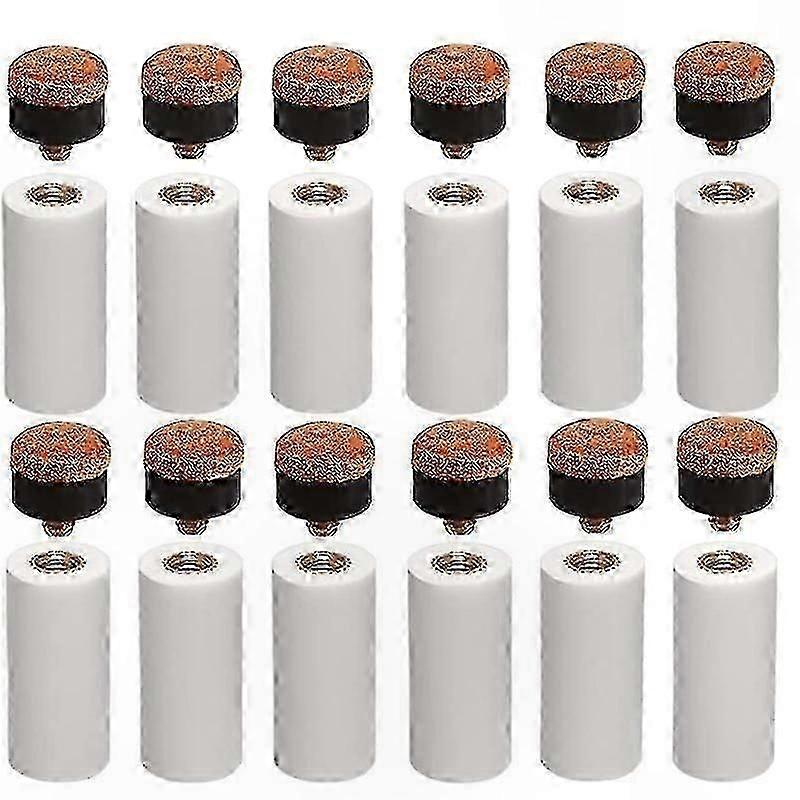 12 Sets Messing Screw Queue Tips mit Zwinge für Snooker und Pool Queues