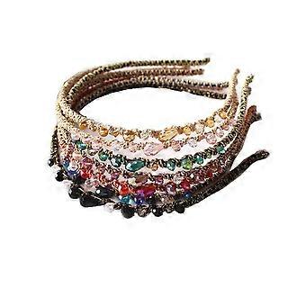 Crystal Rhinestone Headbands, Non-Slip Thin Beaded Hair Bands for Women, 7 Colors