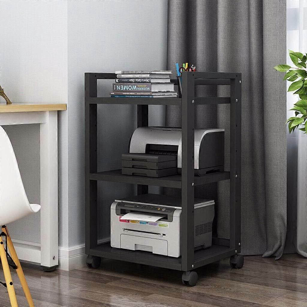 Printer Stand with Wheels, Under Desk Printer Stand with Lock, H 79cm, Black1 for Mini 3D Printer