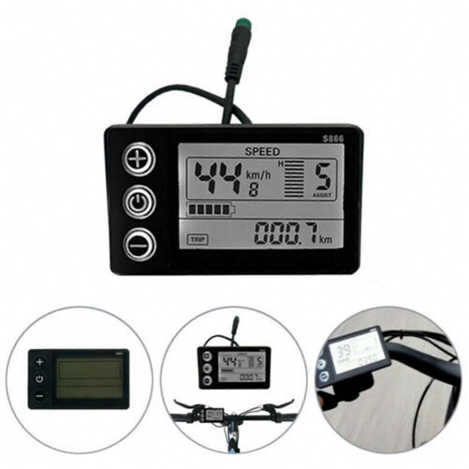 24-48V Compatible S866 LCD Display Meter Control Panel Replacement for E-Bike and Scooter