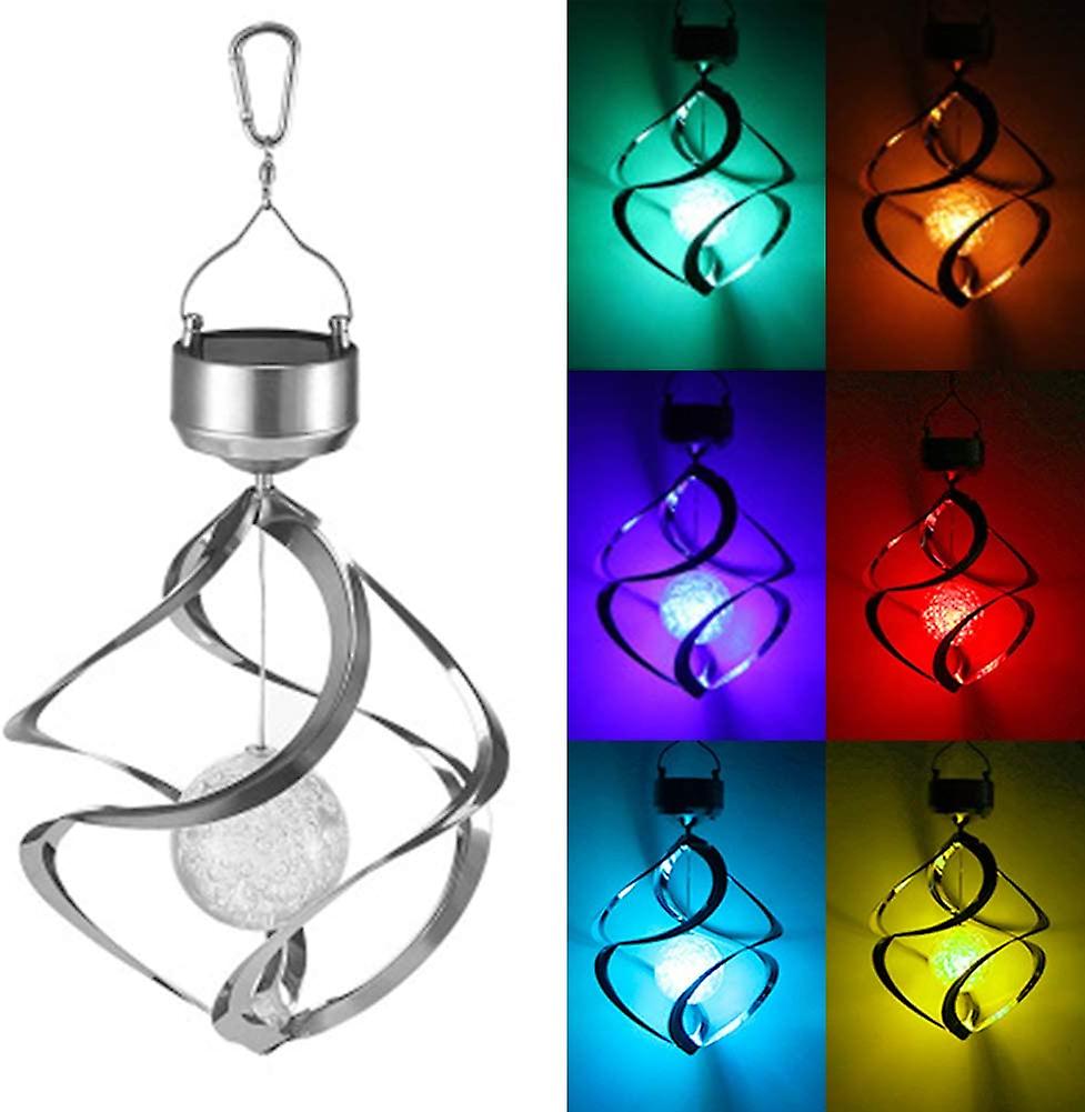 LED Solar Wind Chimes Hanging Outdoors