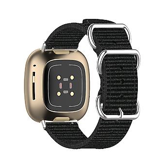 Nylon Loop Strap Suitable For Fitbit Versa 3/Fitbit Sense Smartwatch (Black)