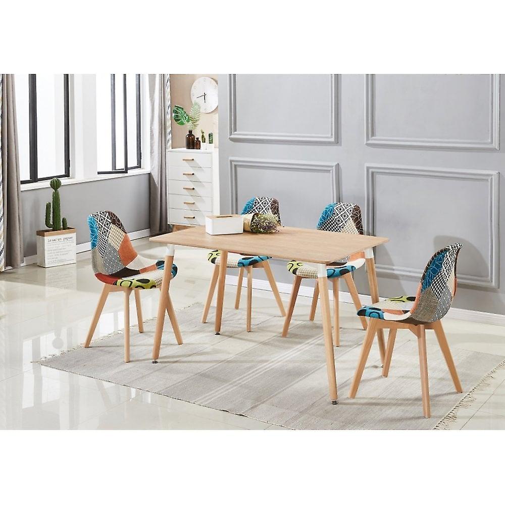 Tulip Patchwork Dining Set - A Rectangular Table & Chairs Set Of 4