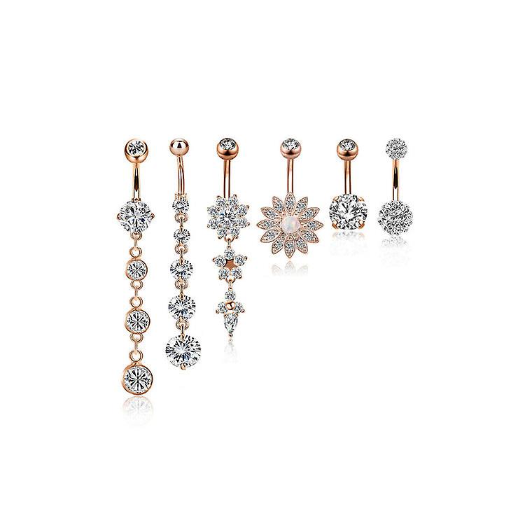 Stone Navel Stud Set Combination Zircon Puncture Belly Ring