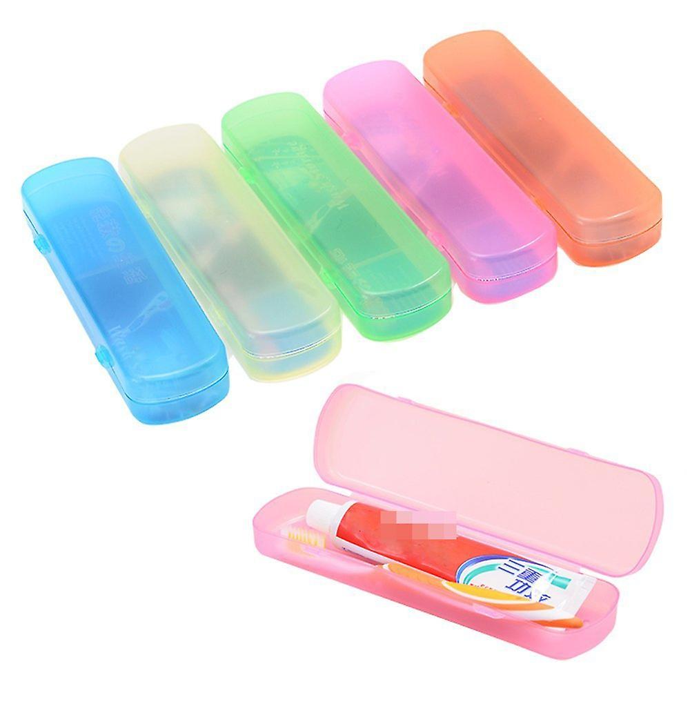 4 Stuks Draagbare Plastic Tandenborstel Case Container Tandpasta Opbergdoos Tandenborstels Houder voor Reisgebruik