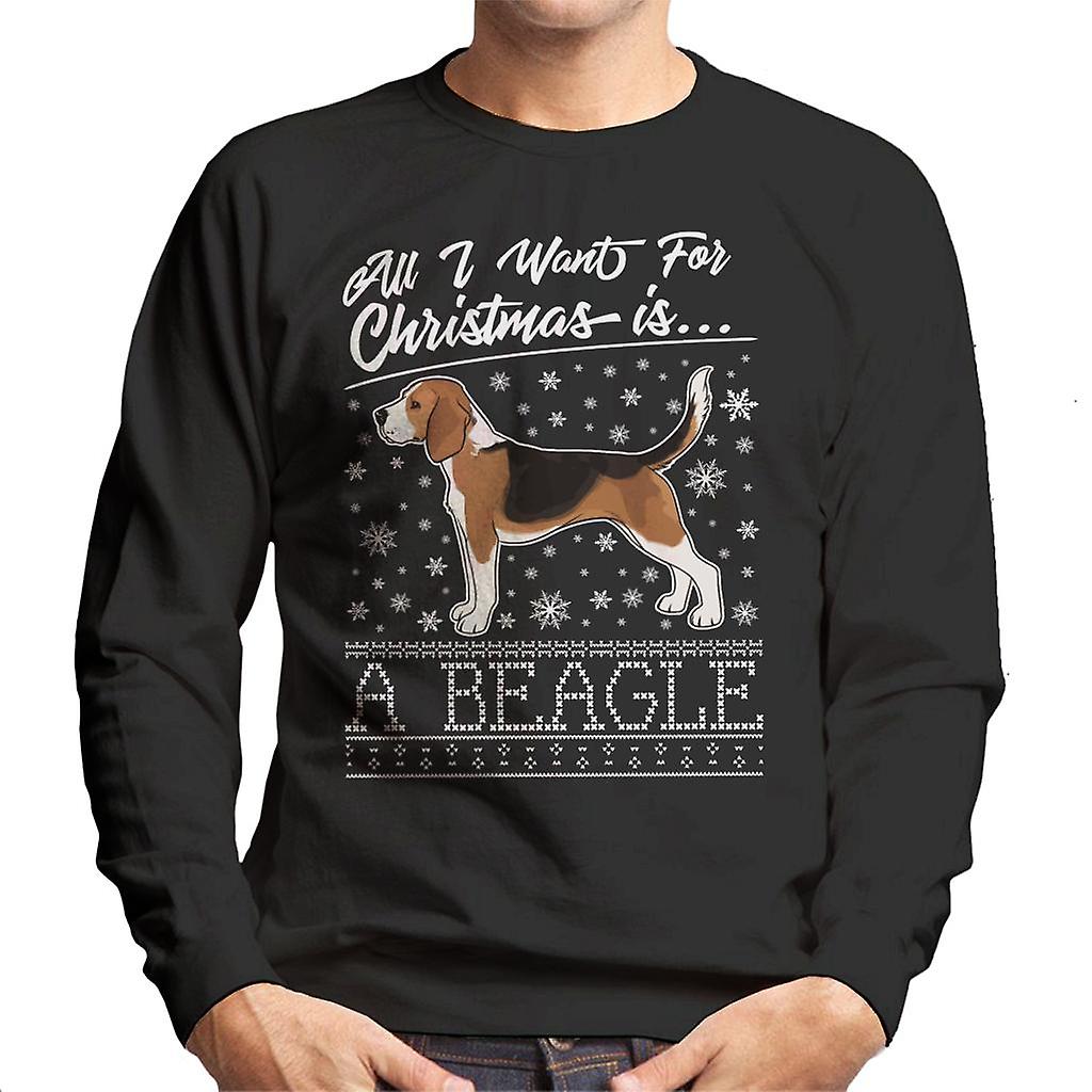 All I Want For Christmas Is A Beagle Knit Pattern Men's Sweatshirt