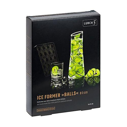 Ball ice bucket with platinum silicone lid 3 cmØ (20 cubes) 1 unit (Black)