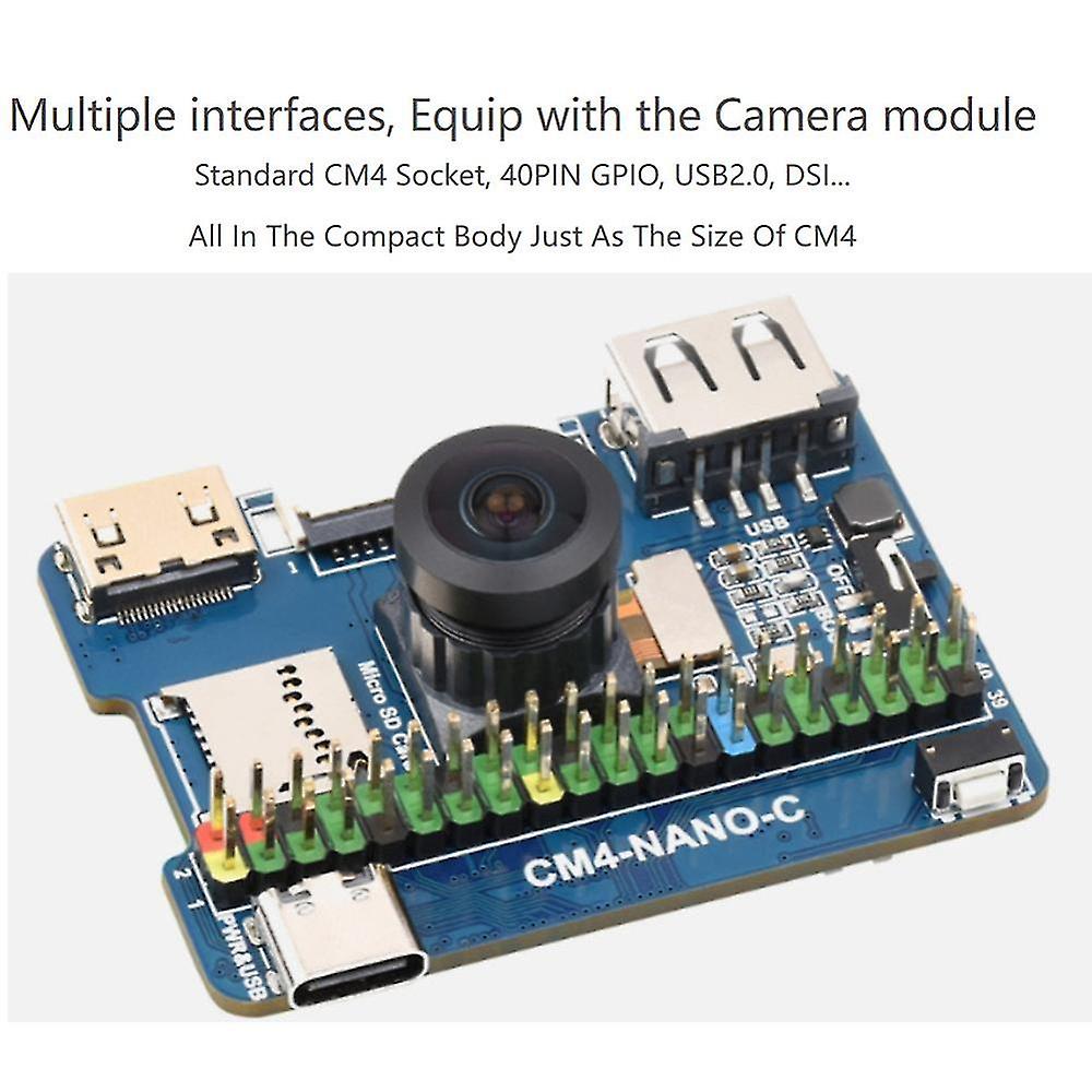 For Cm4 Expansion Board Type C With Imx219 Camera 8mp For Rpi Compute Module 4 Lite/emmc Base Plat