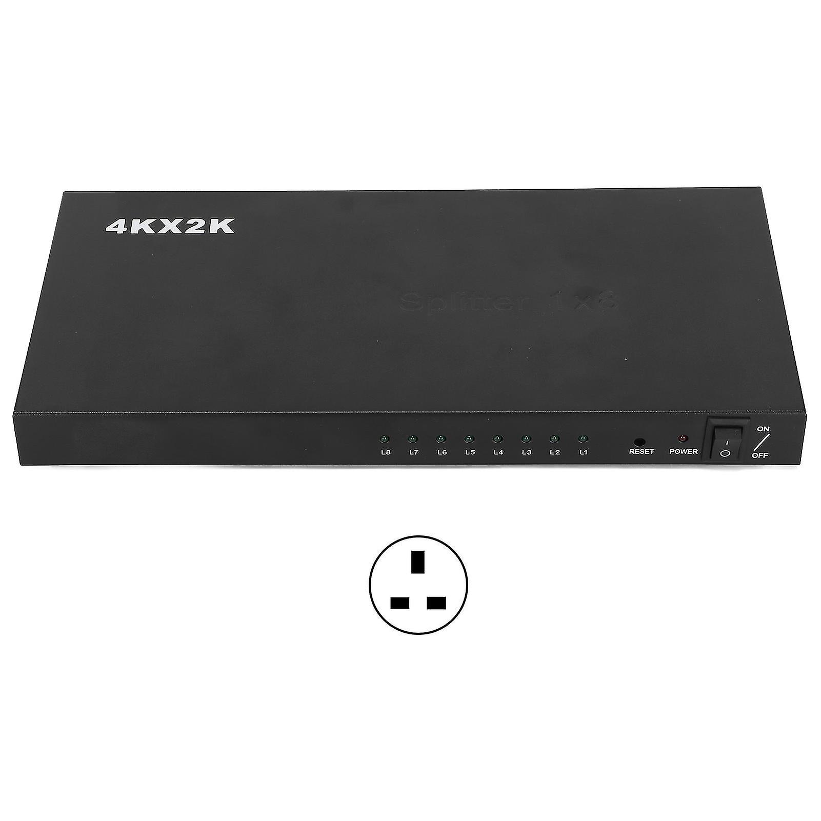 Anq218 4k 1x8 Splitter 1 Input 8 Output Active 8 Channel Hd Multimedia Interface Duplicator Audio Video Amplifieruk Plug