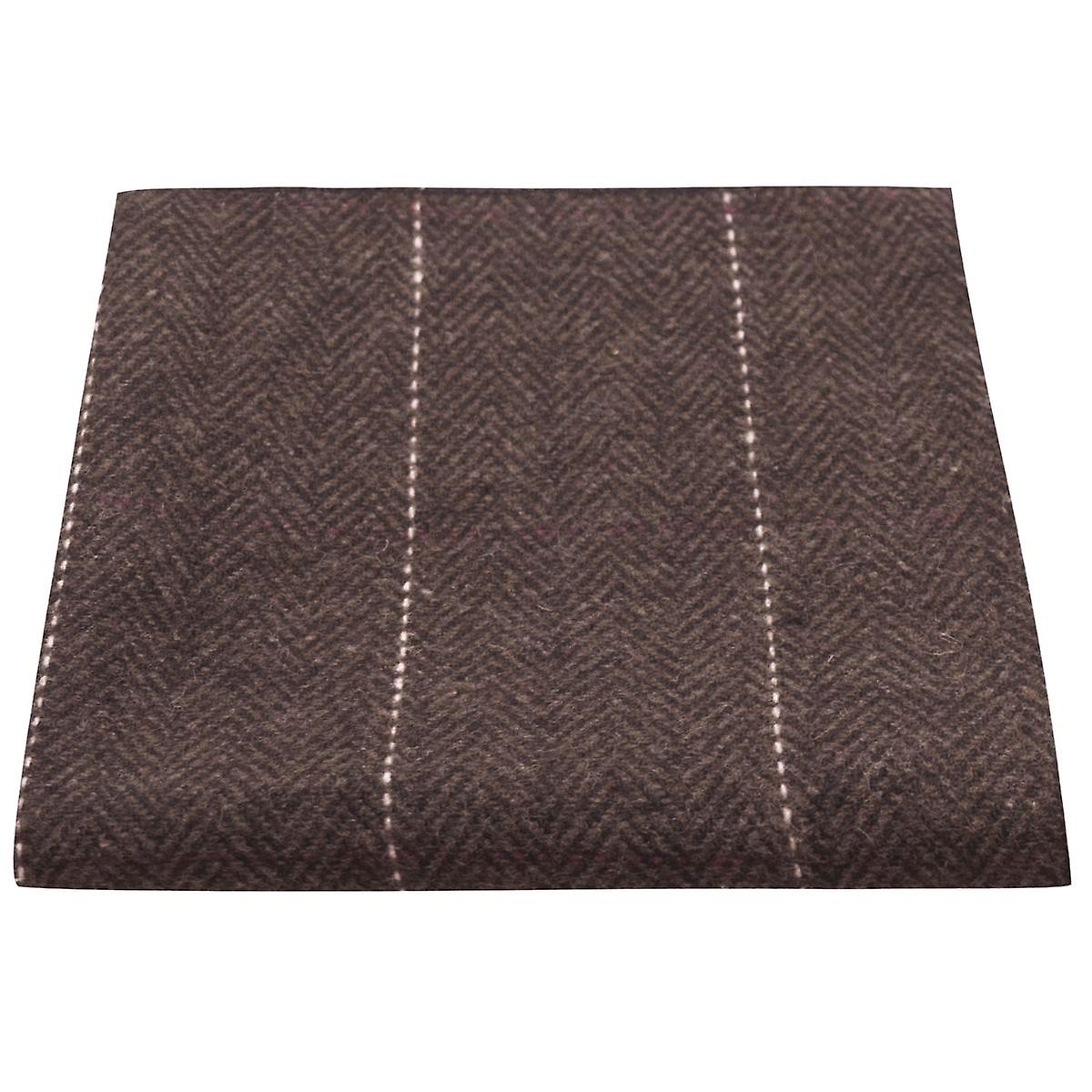 Luxury Herringbone Chocolate Brown Pocket Square