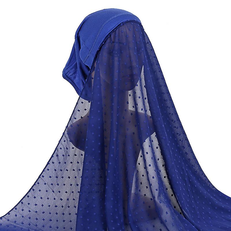 Instant Chiffon Hijab With Tie Back Under Cap Solid Color Soft Chiffon Scarf With Hijab Inner Caps For Muslim Women