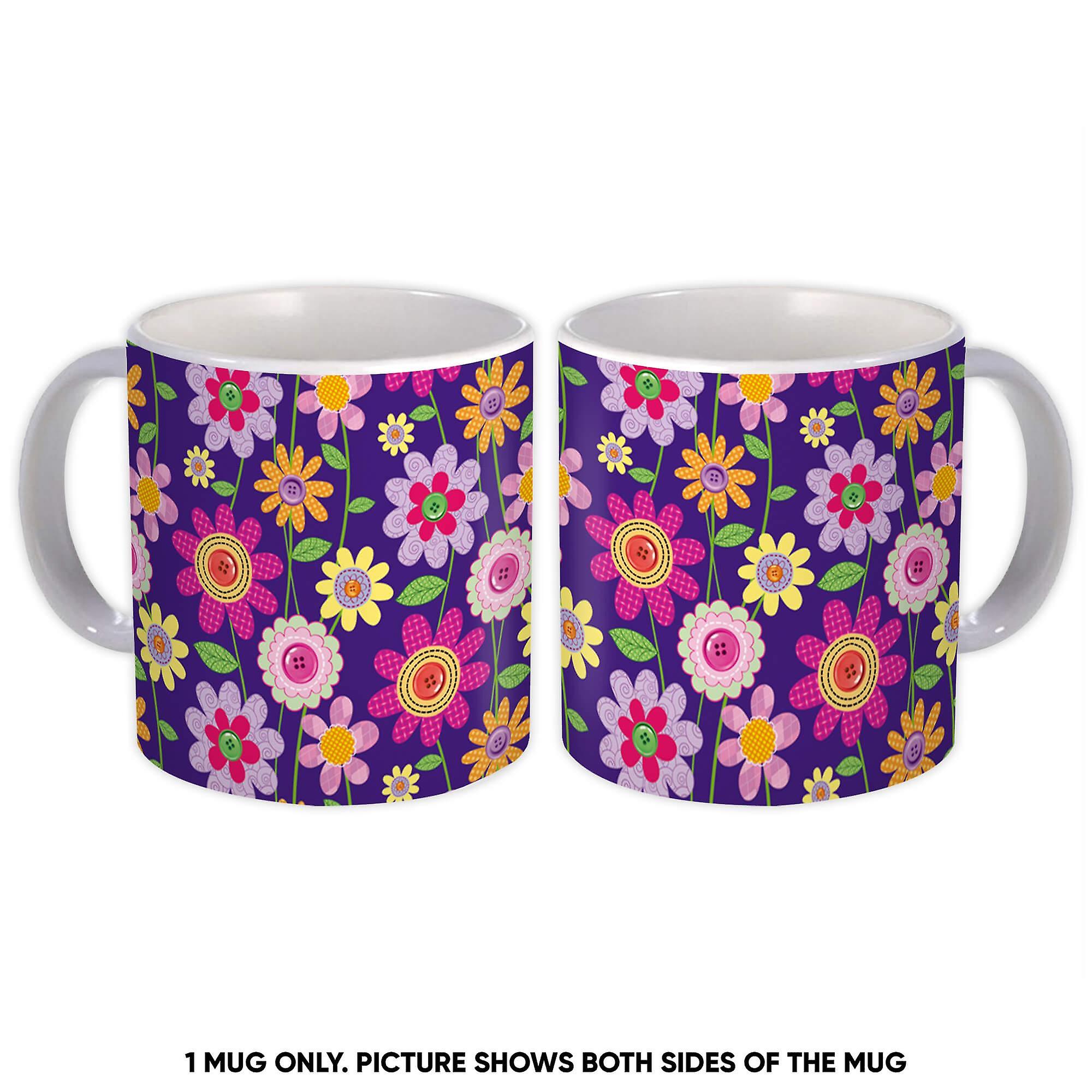 Gift Mug: Daisies Buttons Abstract