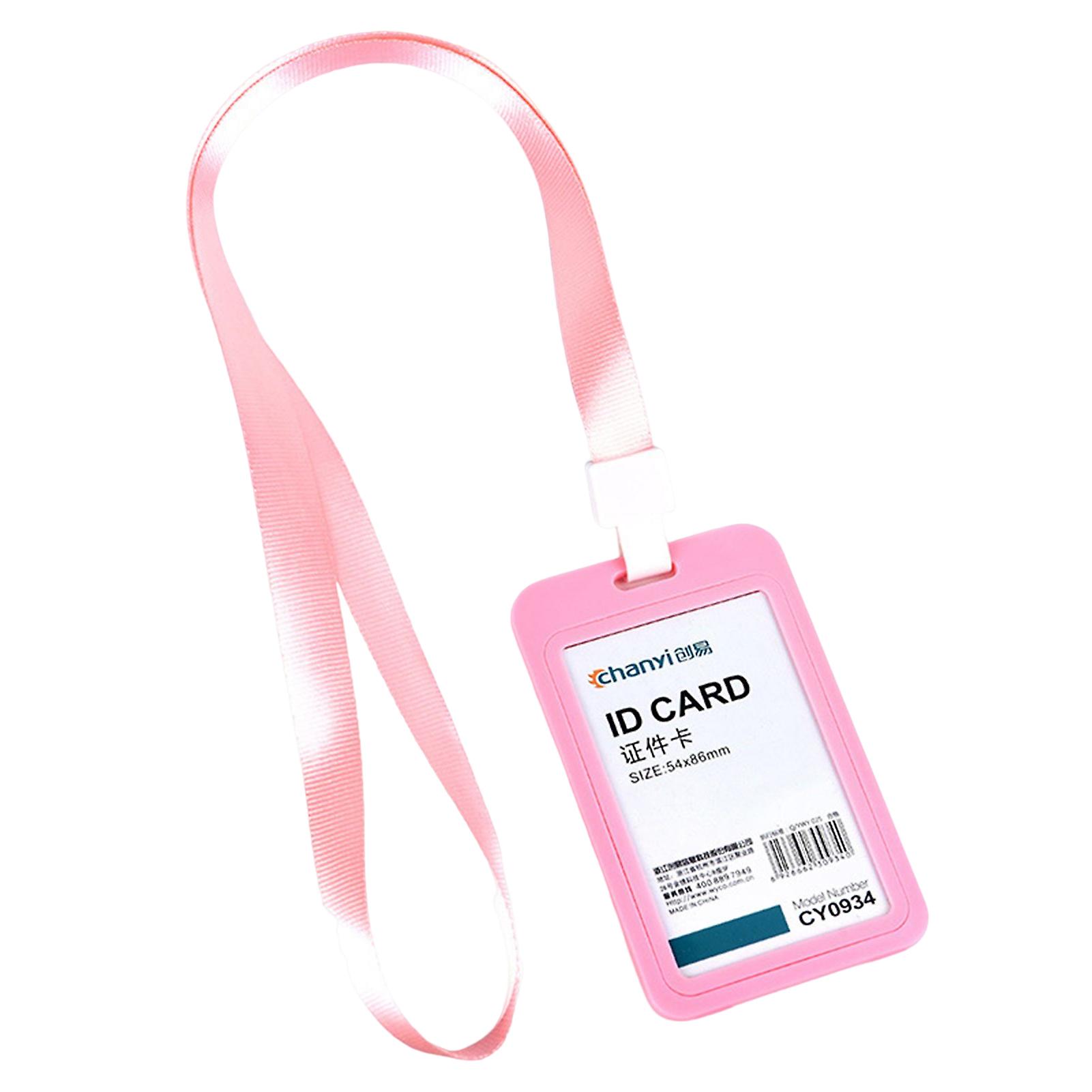 Double-sided Transparent Card Case Lightweight Card Holder With Lanyard For Credit Card Work School Id