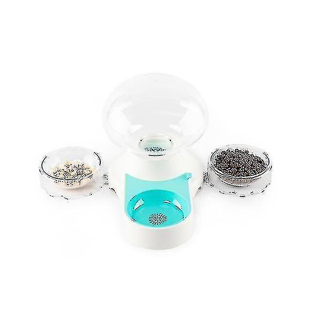 Jellyfish Automatic Cat Water Double Bowl Fountain For Pets Dispenser Large Drinking Dog Bowl(blue)