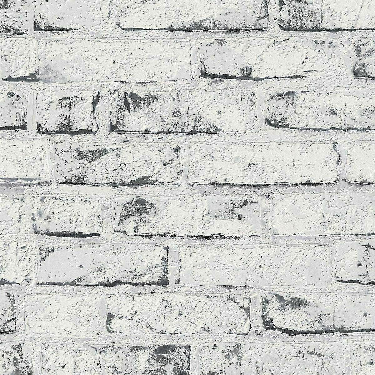 New England Rustic Brick Wallpaper White AS Creation 9078-37