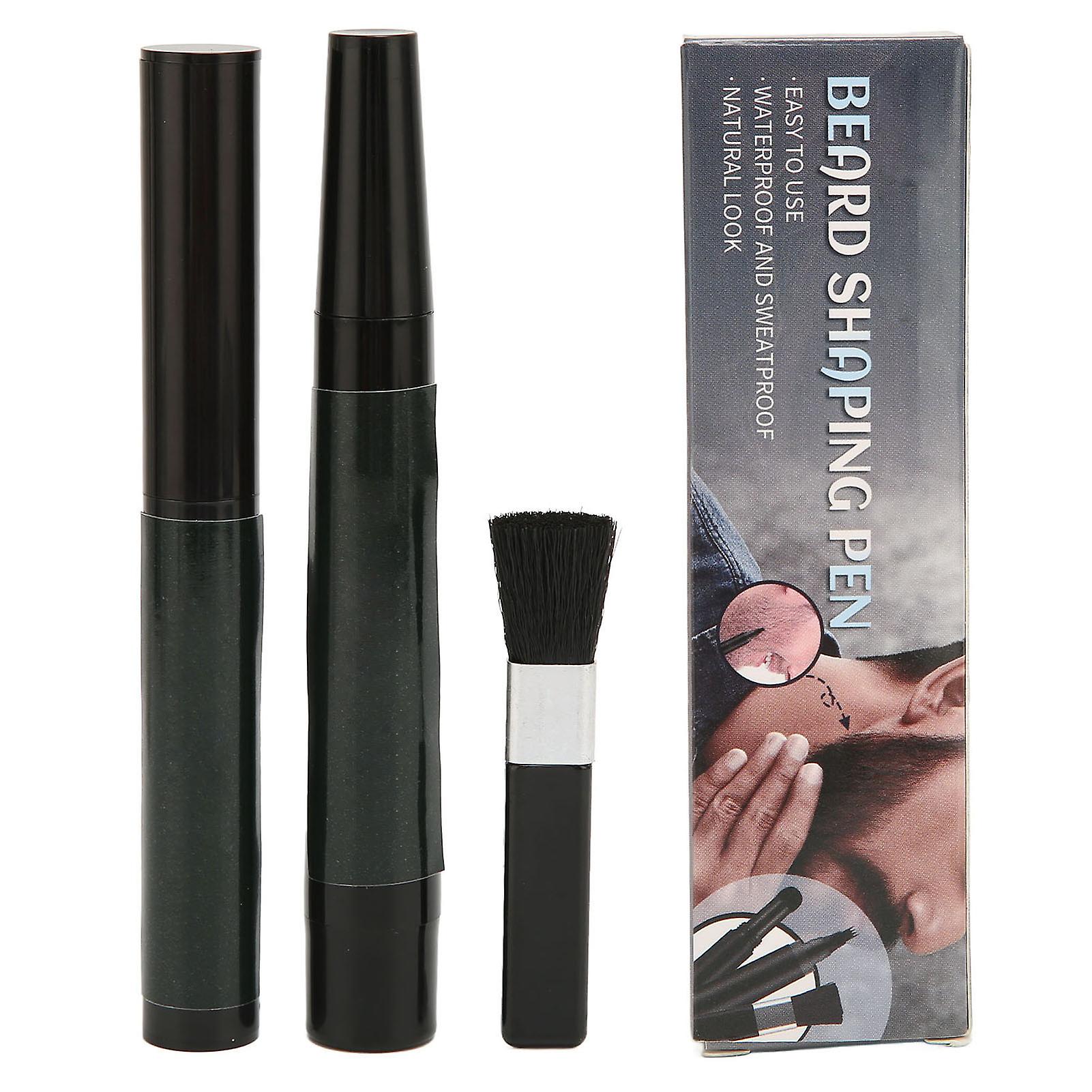 Crayon à barbe pour homme, longue durée, imperméable et résistant à la transpiration, brosse à barbe, outil de modelage et de coiffage