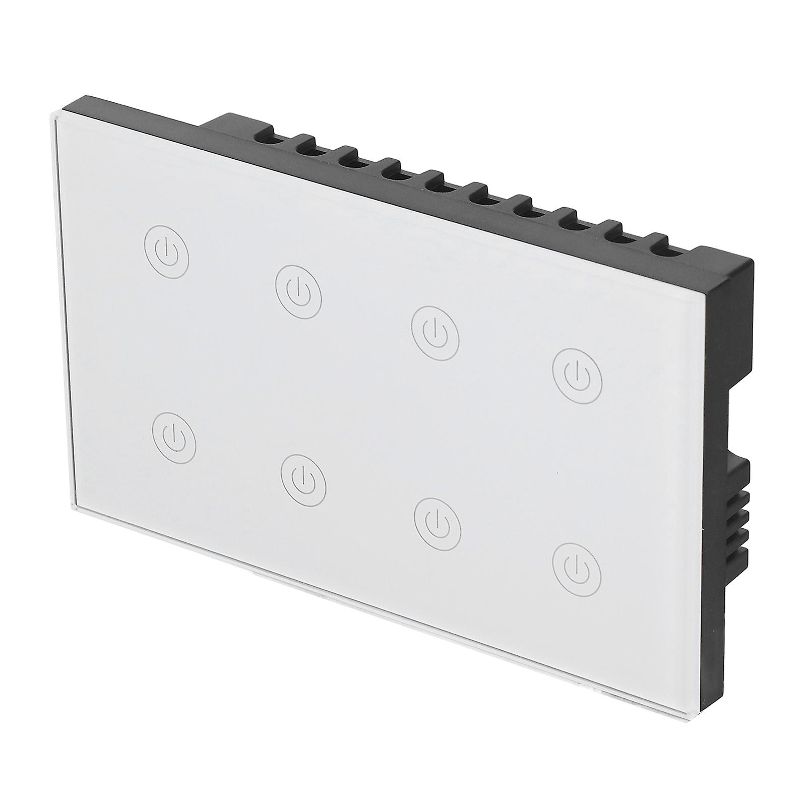 Touch Light Switch 8 Gang Smart WiFi Wireless Wall Switch Panel Compatible for Google Home AC100‑240V 