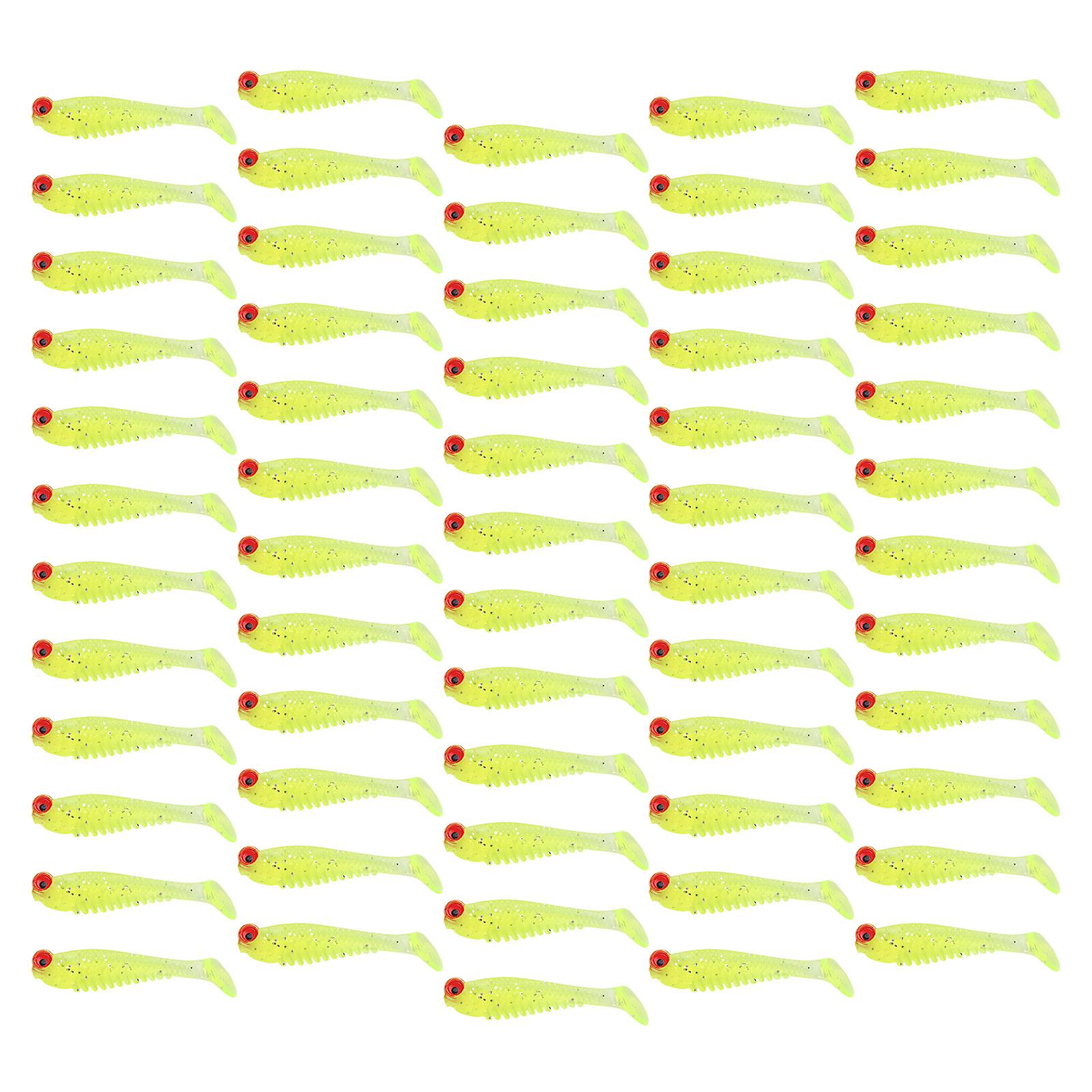 50 stücke/beutel künstliche angelköder weiche silikonköder lebensechte paddelschwanz swimbaitGrün