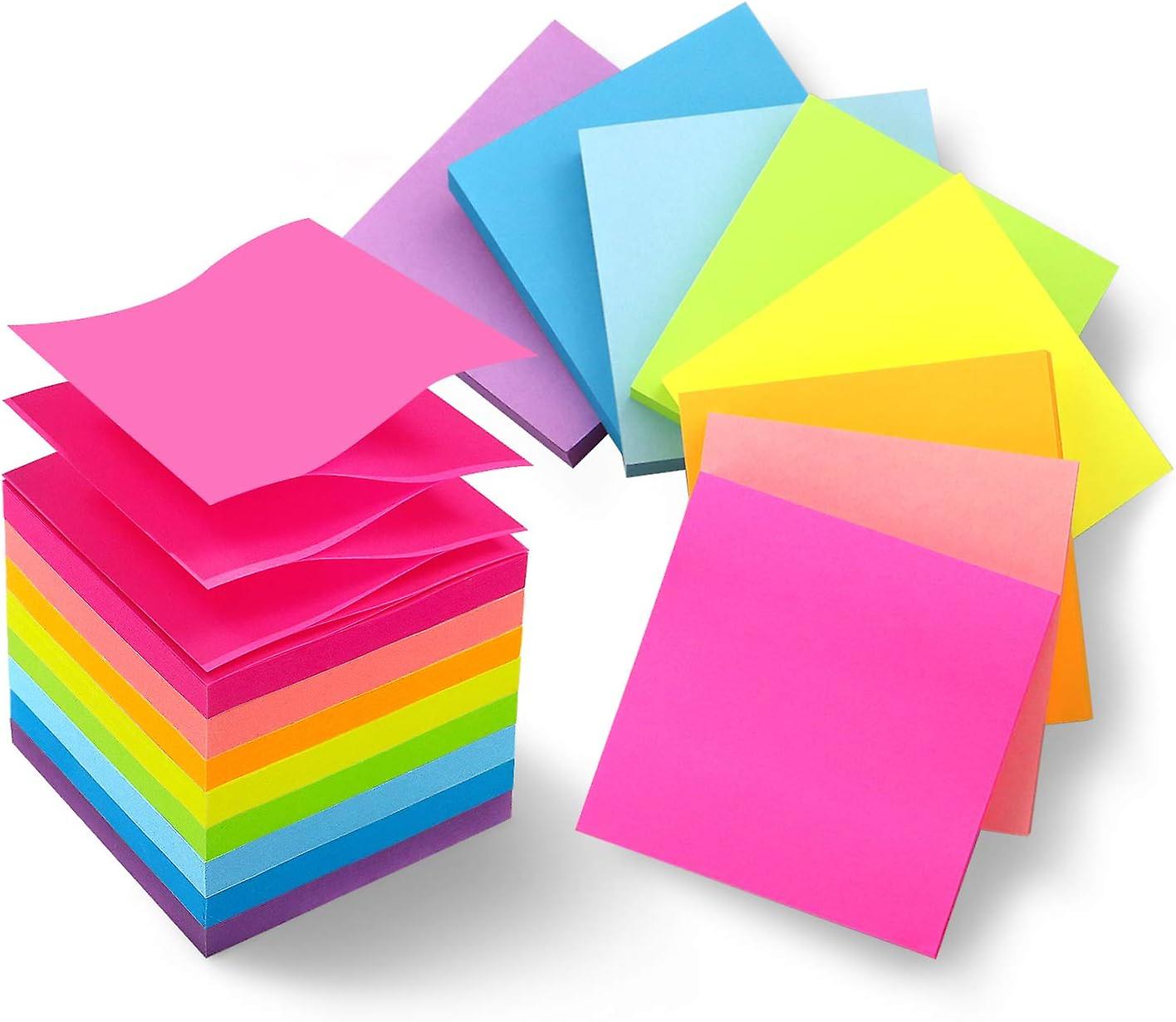 Pads Pop Up Sticky Notes 3x3 Refills Bright Colors Self-Stick Notes Pads Super Adhesive Sticky Notes Great Value Pack 3 x 3 inches 3 x 3