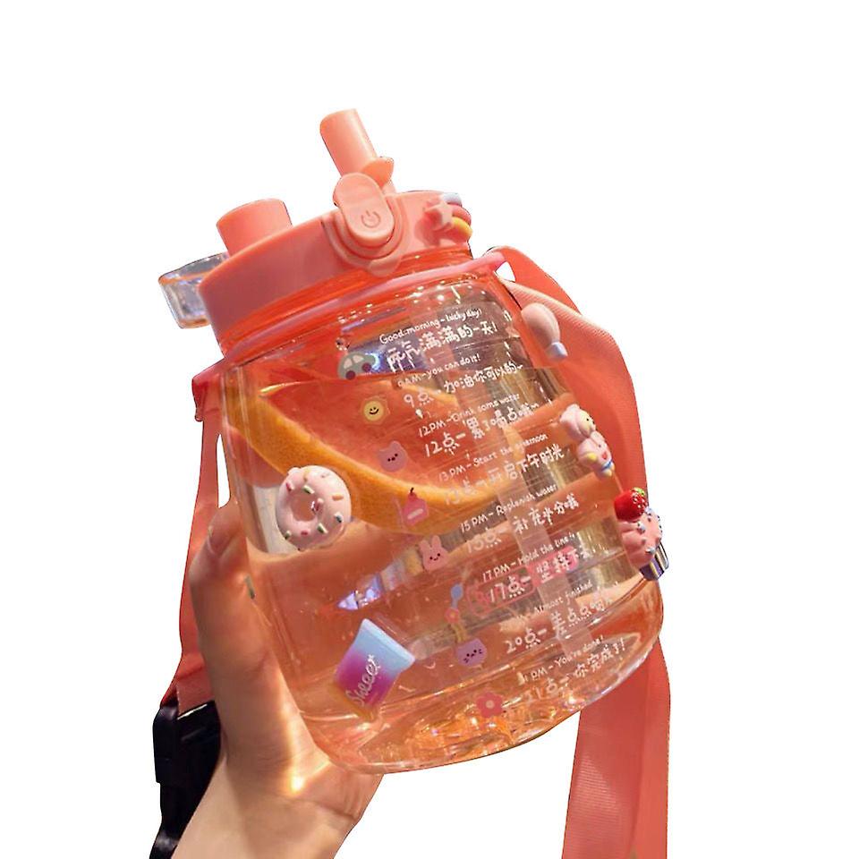 Kids Water Drinking Bottle Cute For Child Large Capacity With Straw Internet Celebrity Portable Good-looking