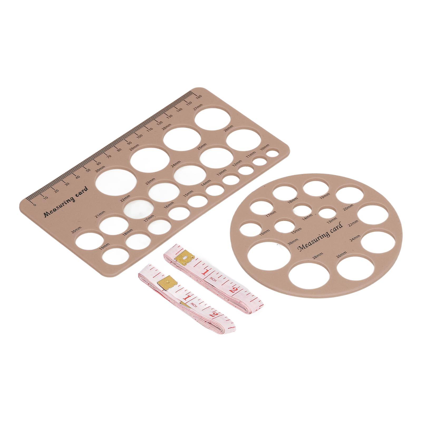 Outil de mesure de bride, ensemble de règles de dimensionnement de mamelon en silicone pour tire-lait rond et rectangulaire marron clair